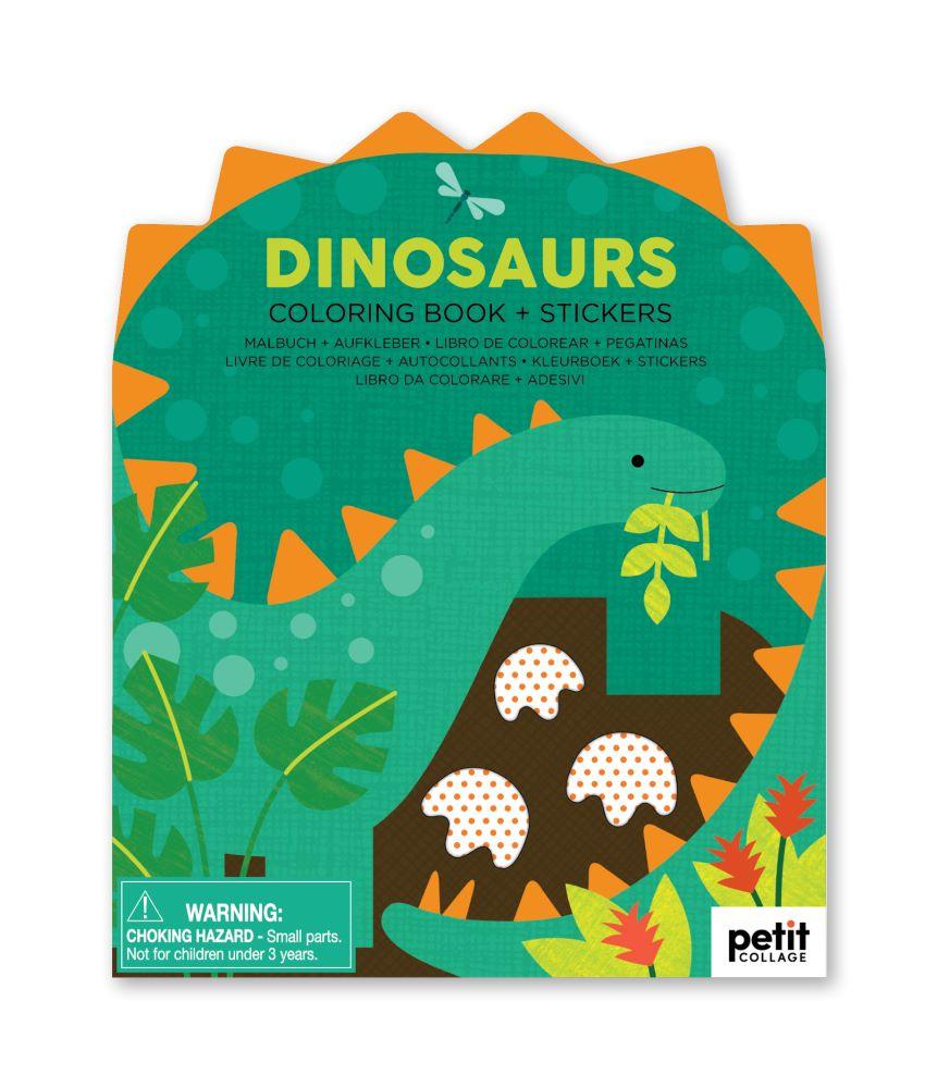 Petit Collage PC Dino Colouring Book + Stickers