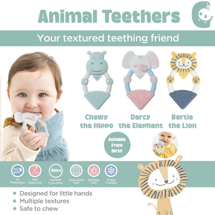 Textured Baby Animal Teether - Bertie the Lion