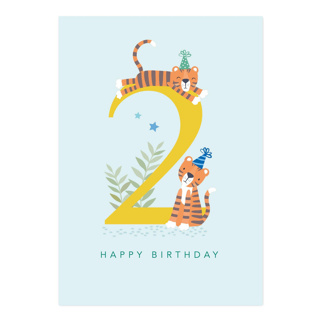 Happy Birthday Card | Age 2 Tiger Card