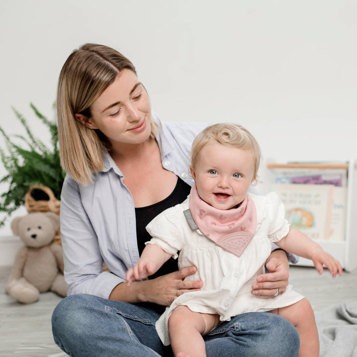 Neckerchew Teething Dribble Bib - Rainbow Rose