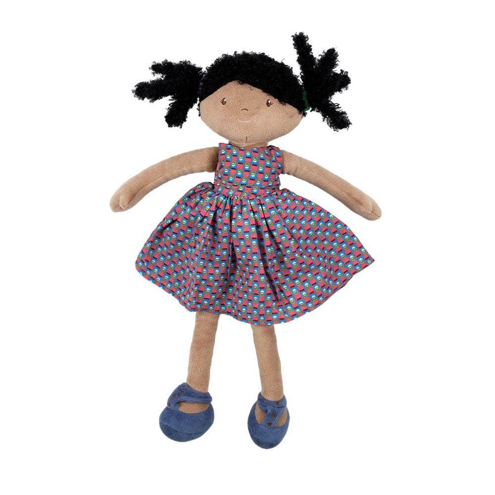 Leota Black Hair Doll with Printed Dress