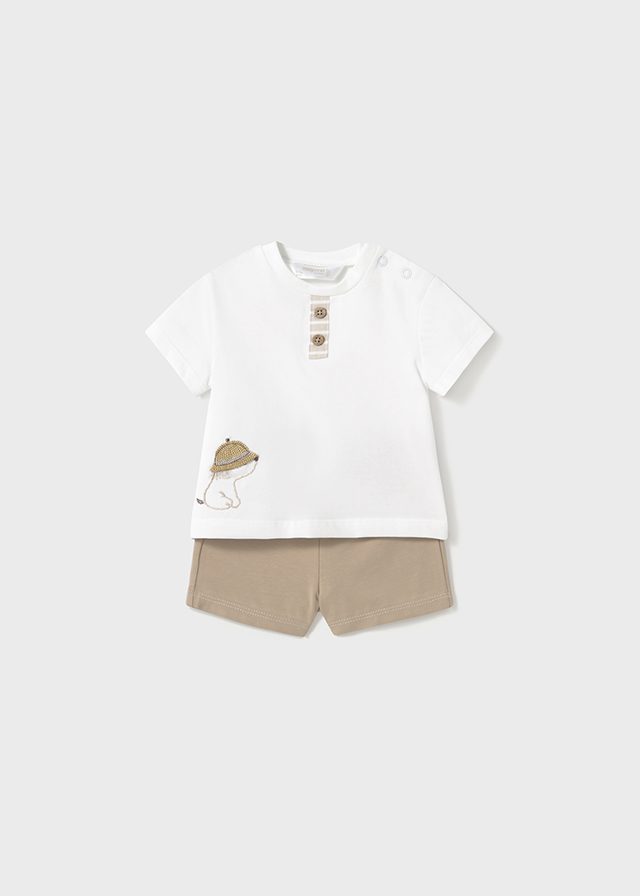 Mayoral Baby Beige 4 Piece Set - Top and Shorts