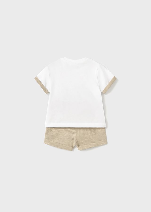 Mayoral Baby Beige 4 Piece Set - Top and Shorts