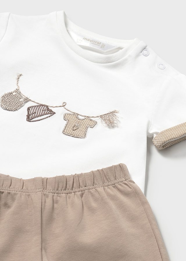 Mayoral Baby Beige 4 Piece Set - Top and Shorts