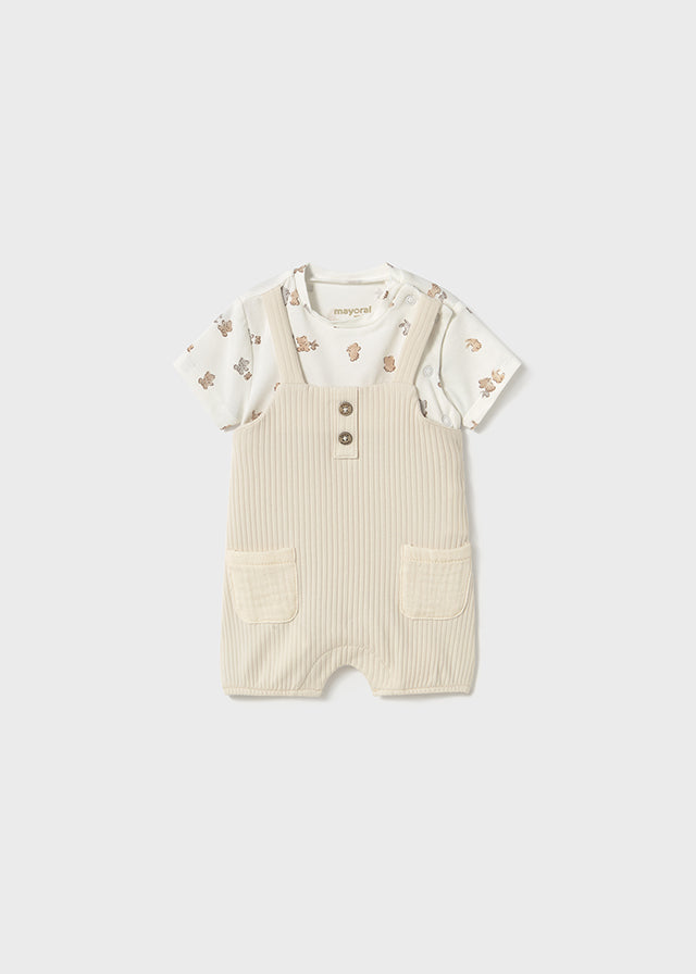 Mayoral Baby Teddy Short Romper Dungarees