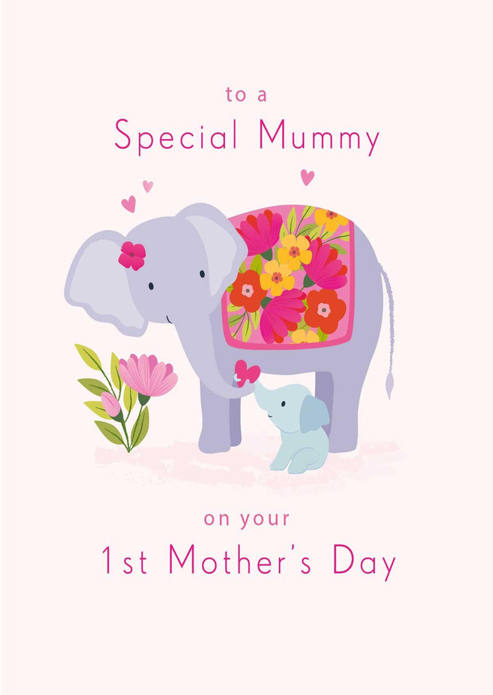 First Mother's Day Mummy Elephant and Baby Card