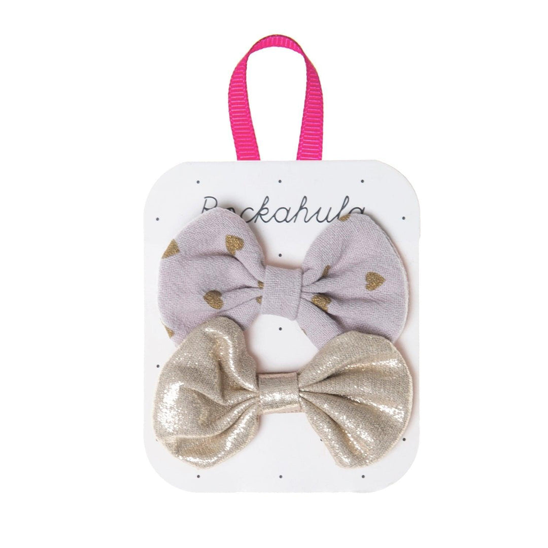 Rockahula Gold Heart Bow Clips