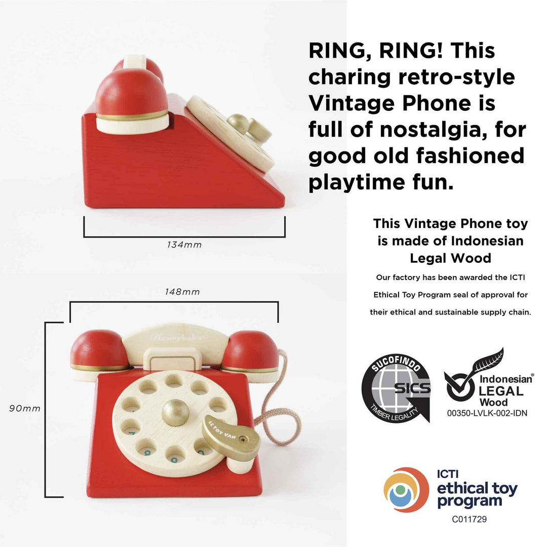 Le Toy Van Vintage Wooden Phone