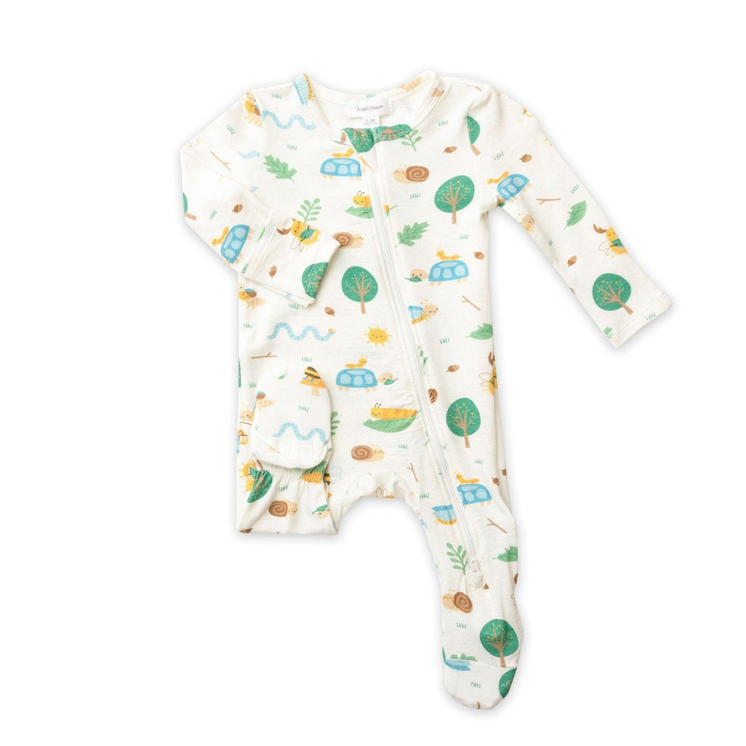 Bamboo Zip Babygrow- Garden Boy (6-9 months)