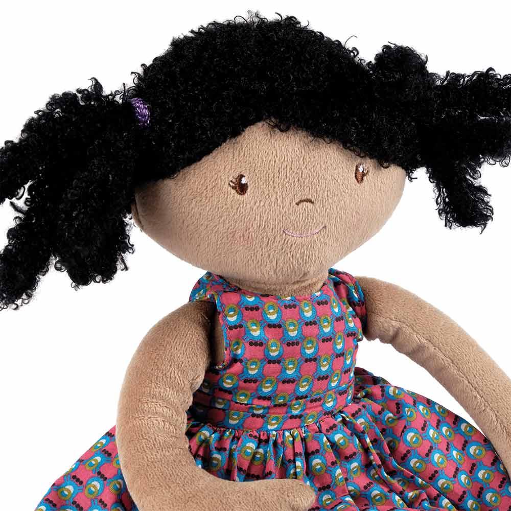 Leota Black Hair Doll with Printed Dress