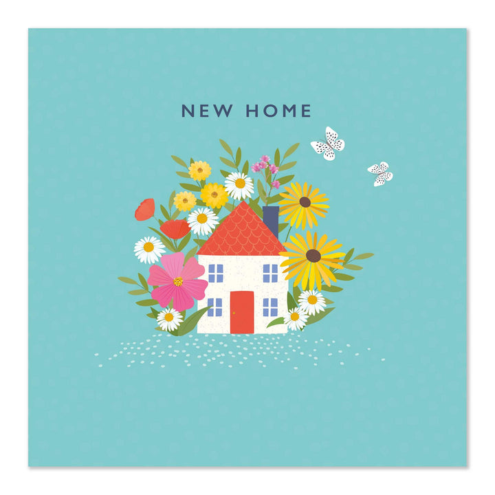 New Home Greetings Card | Little House with Floral Garden