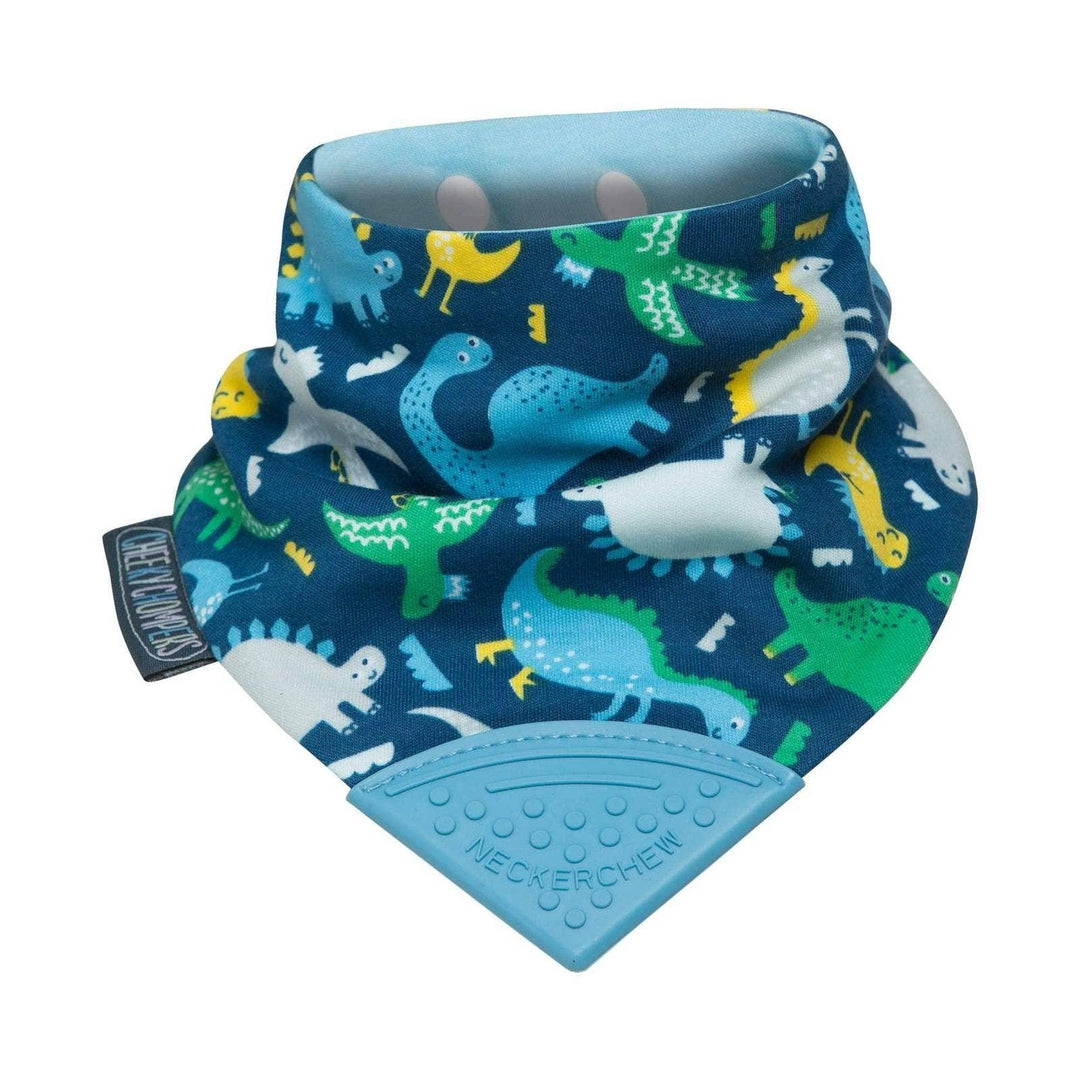 Neckerchew Teething Dribble Bib - Baby Dino