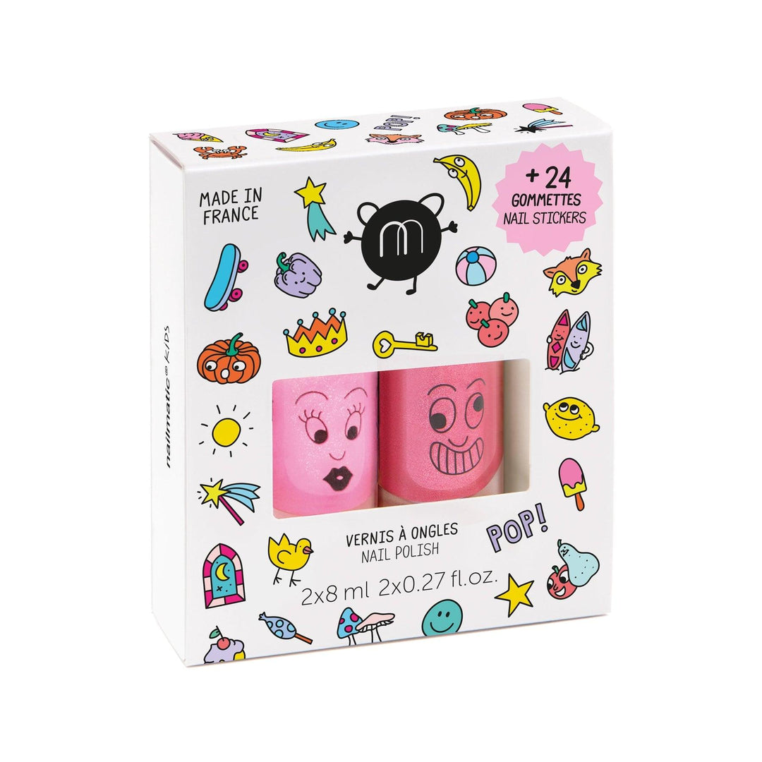 Nailmatic Pop 2 Pack Polish With Stickers