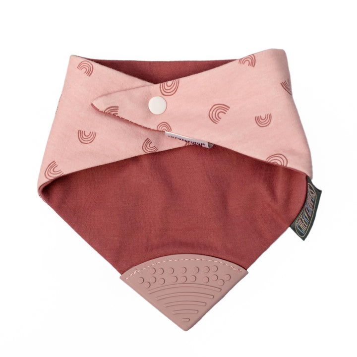 Neckerchew Teething Dribble Bib - Rainbow Rose