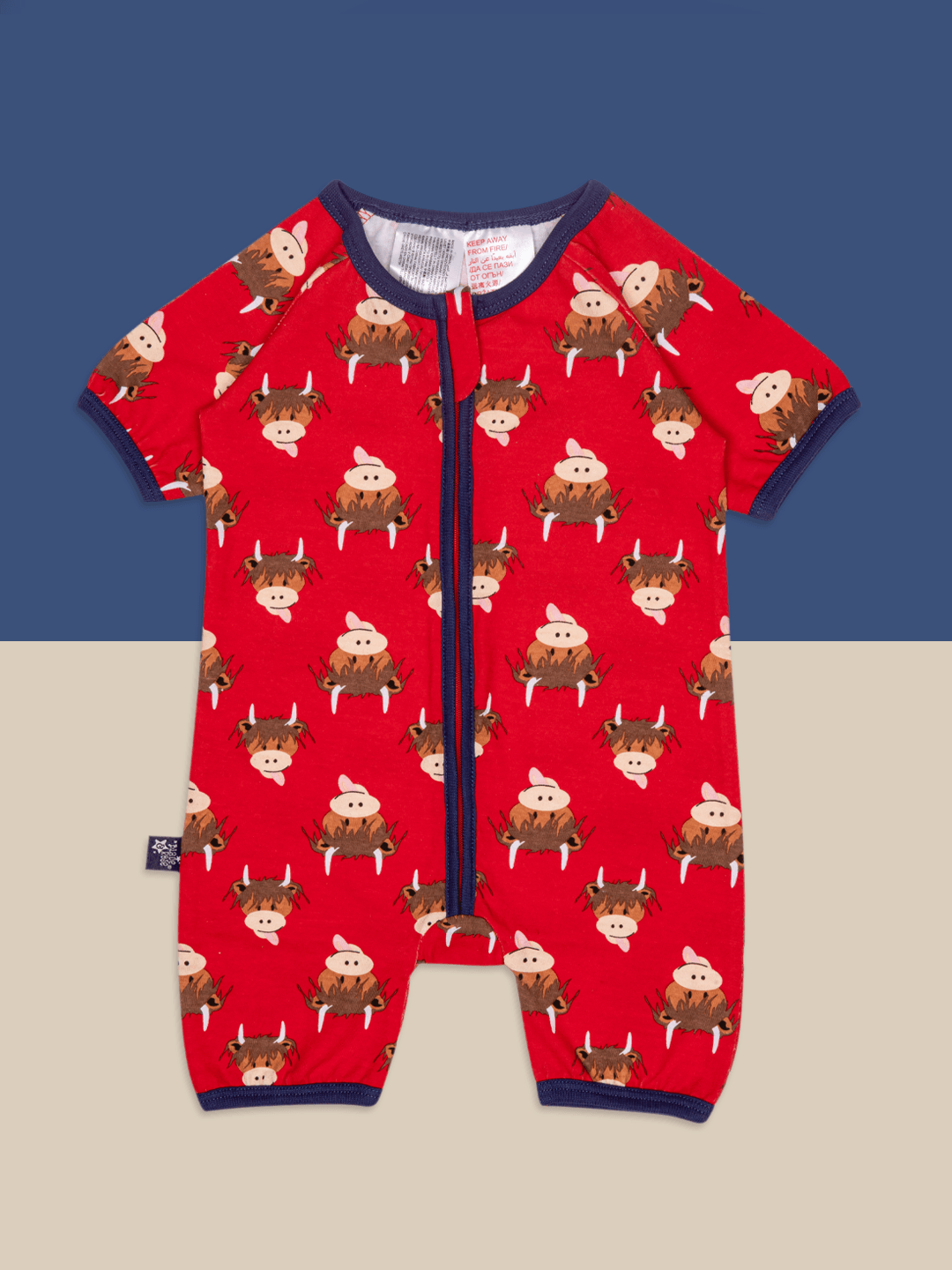 Highland Cow Short Sleeve Romper (3-6 Months)