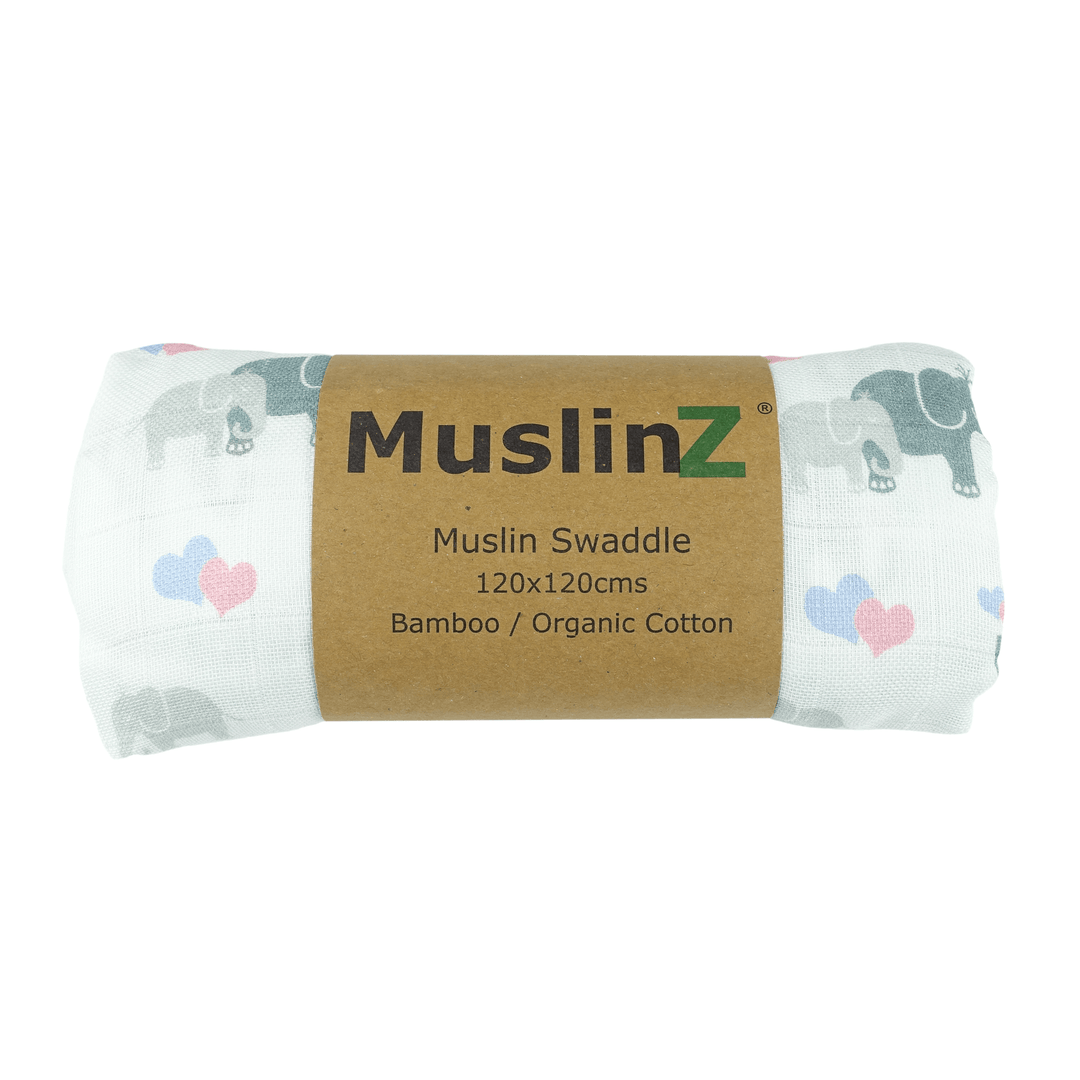 Muslinz Muslin Swaddle Blanket Elephant