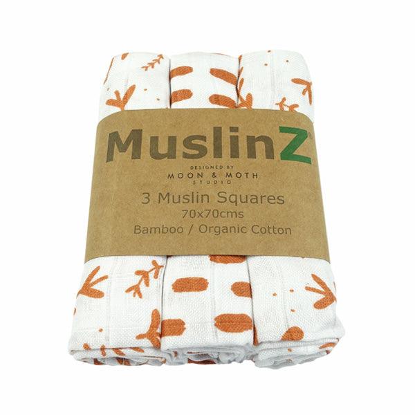 Muslinz Muslin Squares 3pk Laurel Leaf