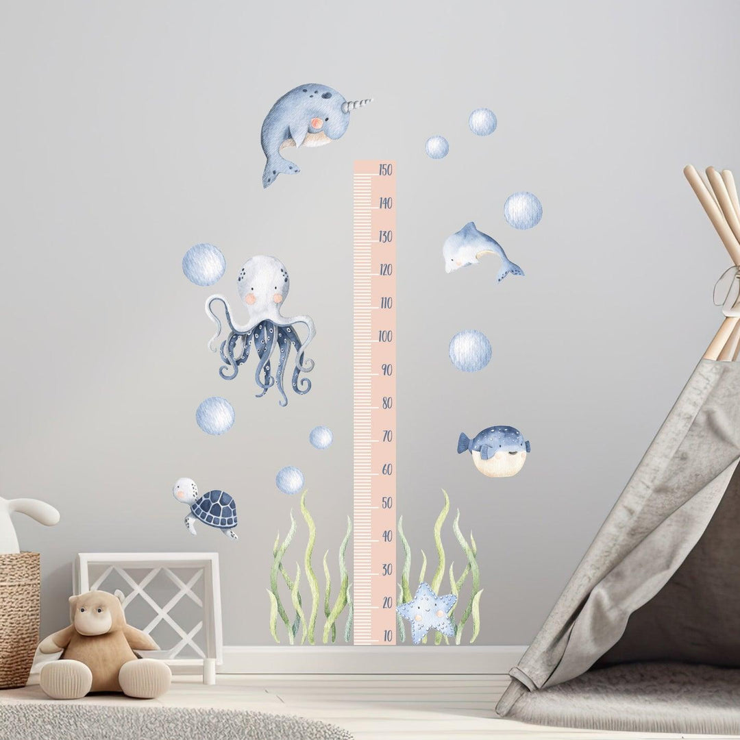 Live Vida Under The Ocean Textile Wall Stickers Height Chart