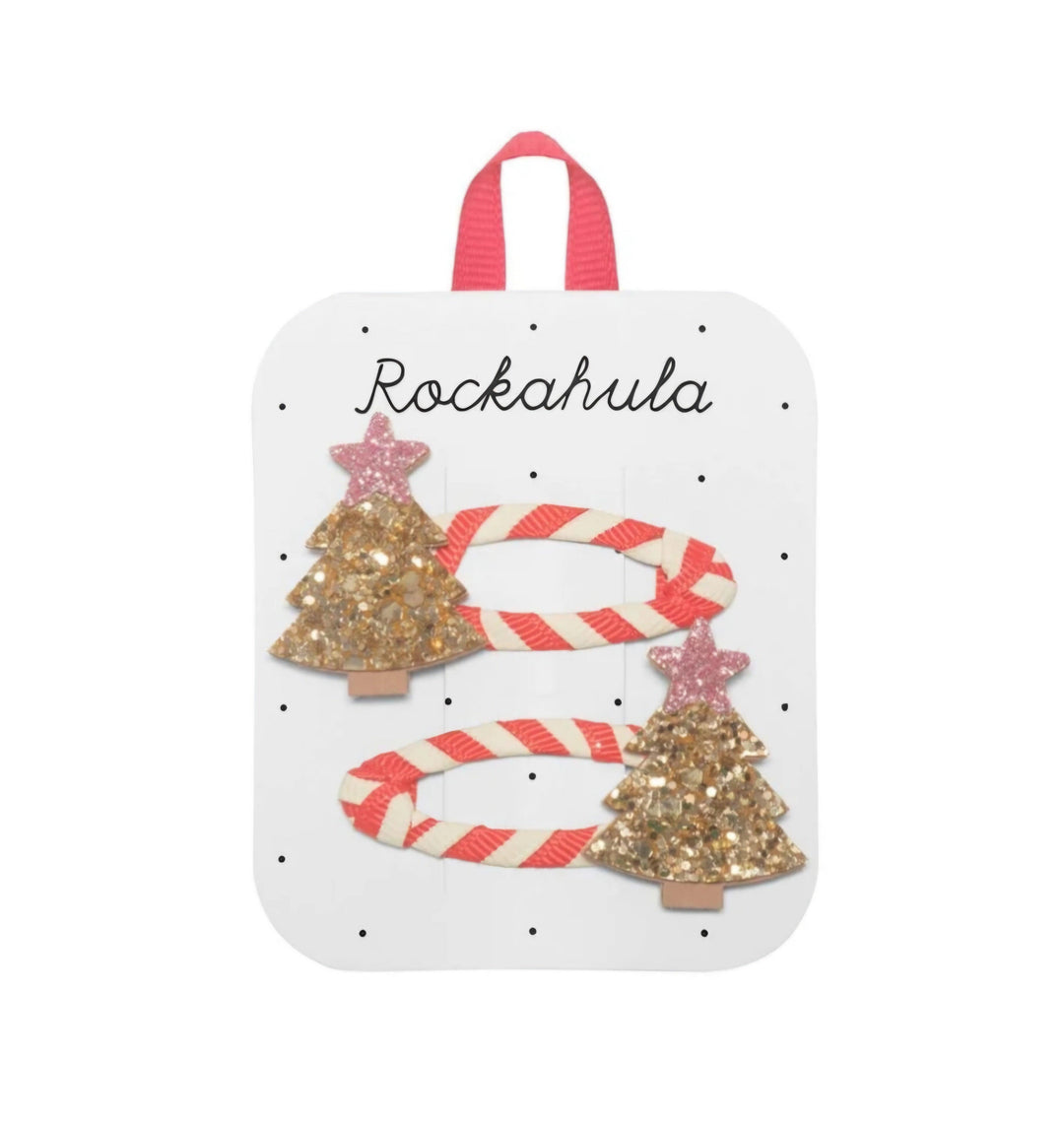 Rockahula Christmas Tree Gold Glitter Hair Clips