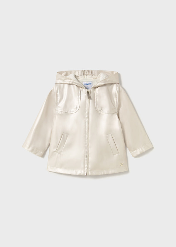 Mayoral Girls Pearly Metallic Raincoat