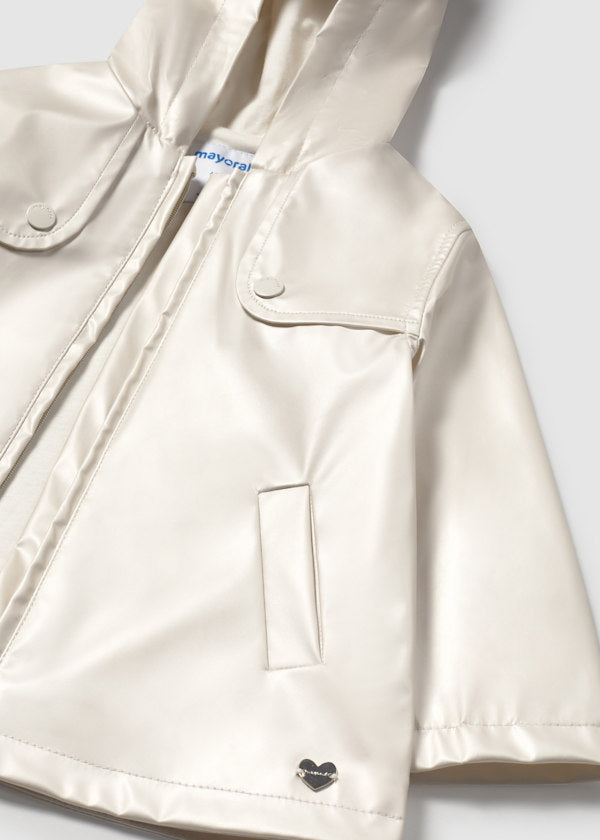 Mayoral Girls Pearly Metallic Raincoat