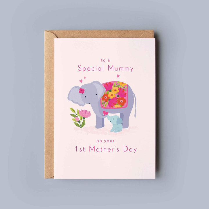 First Mother's Day Mummy Elephant and Baby Card