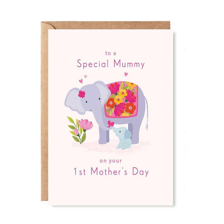 First Mother's Day Mummy Elephant and Baby Card