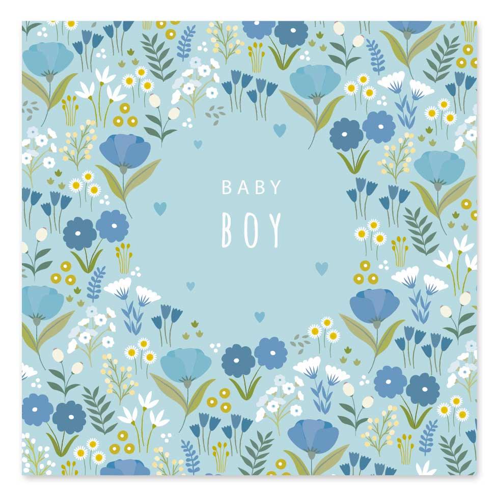 Baby Boy Card | New Baby Card | Blue Floral Card