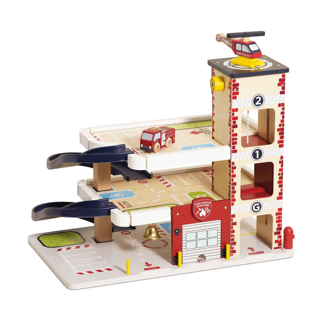 Le Toy Van Fire & Rescue Wooden Garage