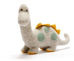 Knitted Organic Cotton Diplodocus Large Dino Grey