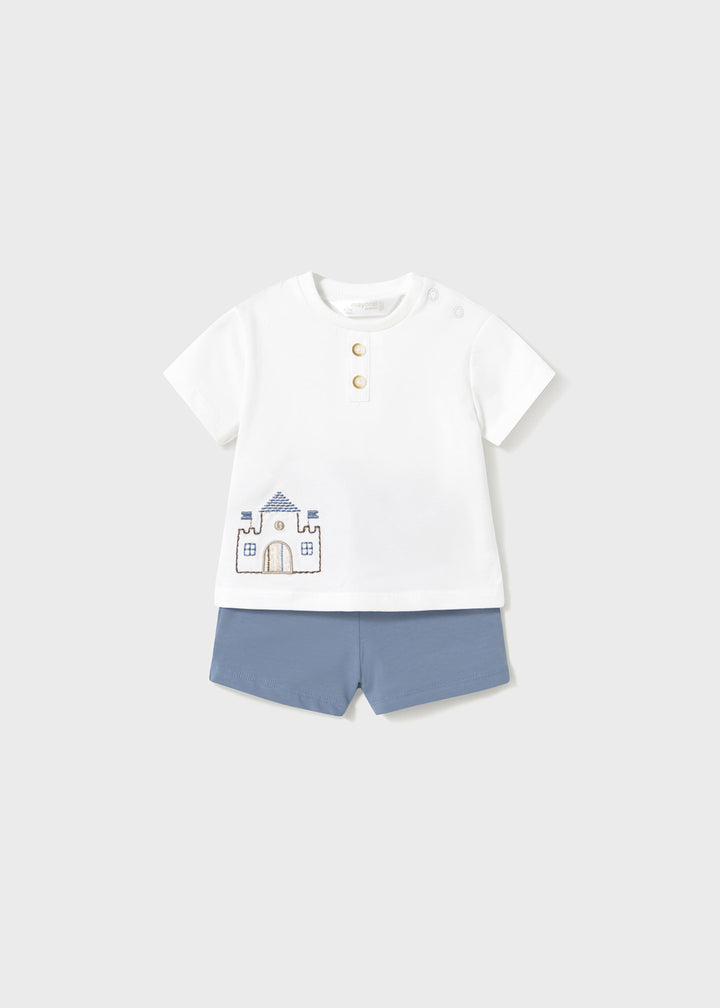 Mayoral Baby Blue 4 Piece Set - Top and Shorts