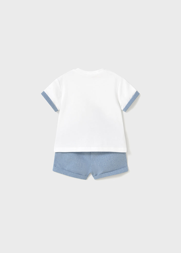 Mayoral Baby Blue 4 Piece Set - Top and Shorts