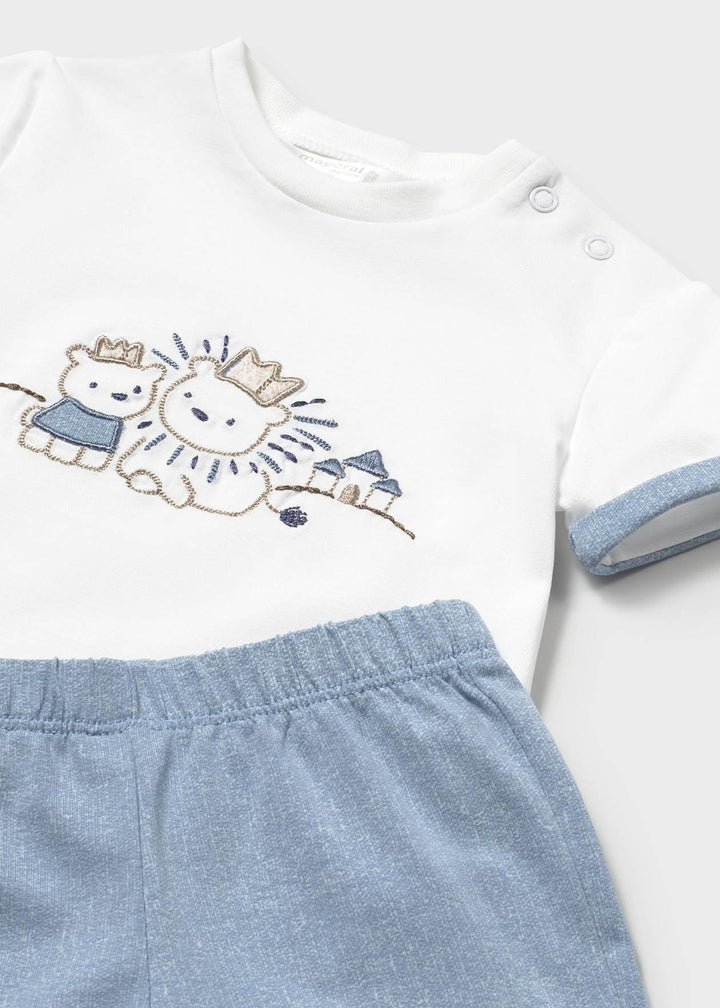 Mayoral Baby Blue 4 Piece Set - Top and Shorts