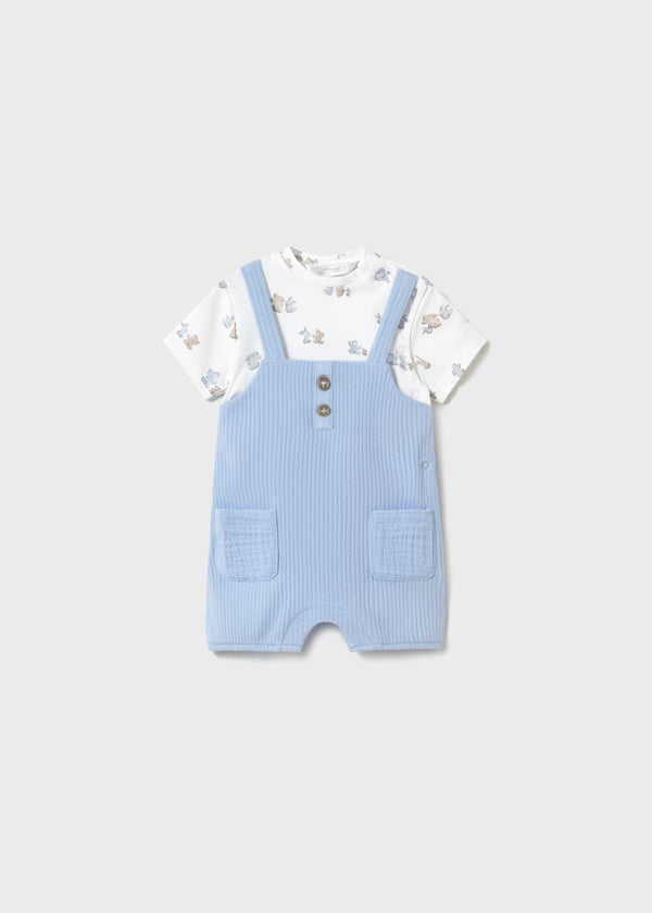 Mayoral Baby Teddy Short Romper Dungarees