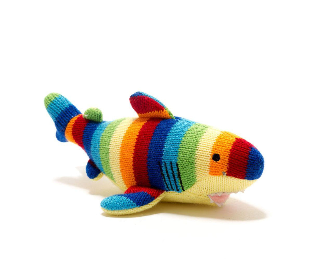 Mini Multi-Coloured Shark Rattle